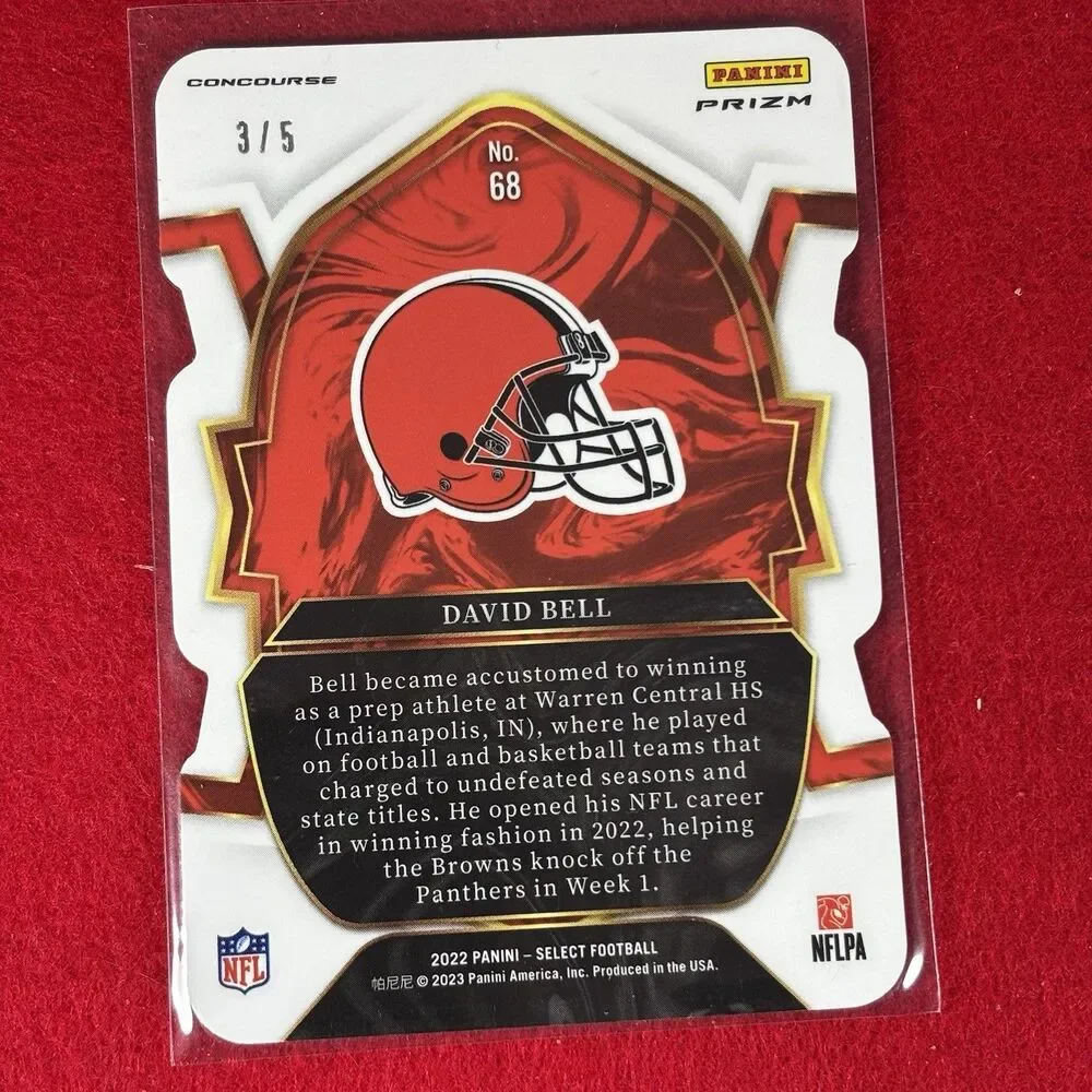 David Bell Rookie Panini Select Neon Green Die-Cut Prizm Concourse #68 3/5